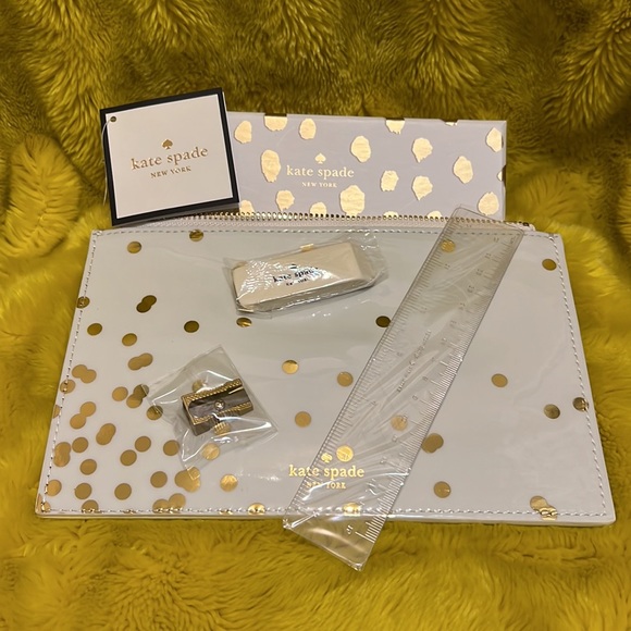 Kate Spade ♠️ Pencil ✏️ Pouch & Pen - Picture 3 of 8